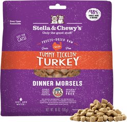 Stella & Chewy's Tummy Ticklin' Turkey Dinner Morsels Freeze-Dried Raw Cat Food, 18-oz bag