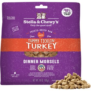 Stella & Chewy's Tummy Ticklin' Turkey Dinner Morsels Freeze-Dried Raw Cat Food, 18-oz bag