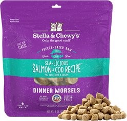 Stella & Chewy's Sea-licious Salmon & Cod Dinner Morsels Freeze-Dried Raw Cat Food, 8-oz bag