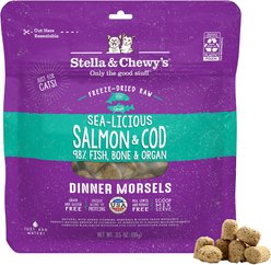 Stella & Chewy's Sea-licious Salmon & Cod Dinner Morsels Freeze-Dried Raw Cat Food, 3.5-oz bag