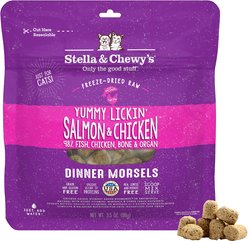 Stella & Chewy's Yummy Lickin' Salmon & Chicken Dinner Morsels Freeze-Dried Raw Cat Food, 3.5-oz bag slide 1 of 9