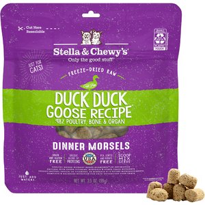 Stella & Chewy's Duck Duck Goose Dinner Morsels Freeze-Dried Raw Cat Food, 3.5-oz bag