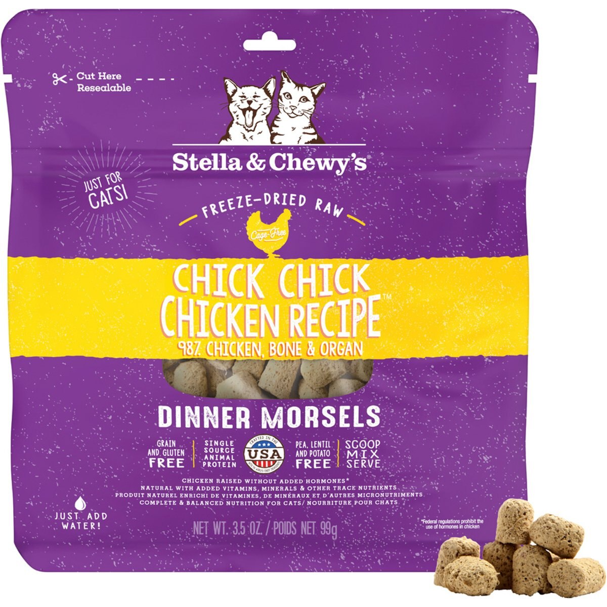 Stella & Chewy's Chick Chick Chicken Freeze-Dried Cat Food, 3.5-oz bag