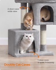 FEANDREA Multi-Level Plush Cat Tree & Condo, 29.1-in, Light Gray slide 2 of 9