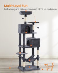 FEANDREA Plush Cat Tree & Condo, 75-in, Smoky Gray slide 2 of 9