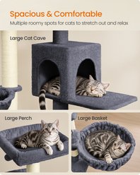 FEANDREA Large Apartment with Perch, Scratching Post & Double-Layer Bed Cat Tree Tower, 21.7 x 21.7 x 68.5-in, Dark Gray slide 2 of 6