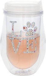 Pavilion Love Acrylic Stemless Wine Glass with Lid, 12-oz