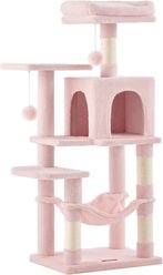 FEANDREA Multi-Level Plush Cat Tree & Condo, 44.1-in, Jelly Pink