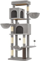 FEANDREA Multi-Level 69-in Plush Cat Tree & Condo, Dove Gray