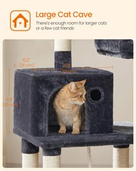 FEANDREA 56.3-in Plush Cat Tree & Condo with 11 Scratching Posts, Smoky Gray slide 2 of 9