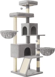 FEANDREA Multi-Cat 68.5-in Plush Cat Tree & Condo, Dove Gray