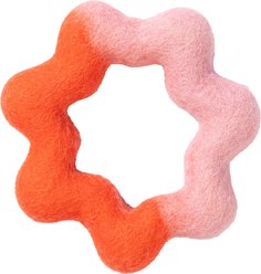 Awoo Wiggle Ring Felt Dog Tug Toy, Orange/Pink