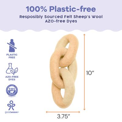 Show full view: Awoo Link Felt Dog Tug Toy, Oat, Large slide 2 of 7