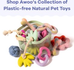 Awoo Pullin' Posies Felt & Rope Dog Tug Toy, Pink slide 2 of 7
