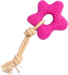 Awoo Pullin' Posies Felt & Rope Dog Tug Toy, Pink