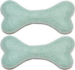 Awoo Felt Toy Bones Dog Toy, bundle of 2, Aqua