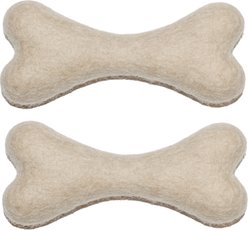 Awoo Felt Toy Bones Dog Toy, bundle of 2, Oat