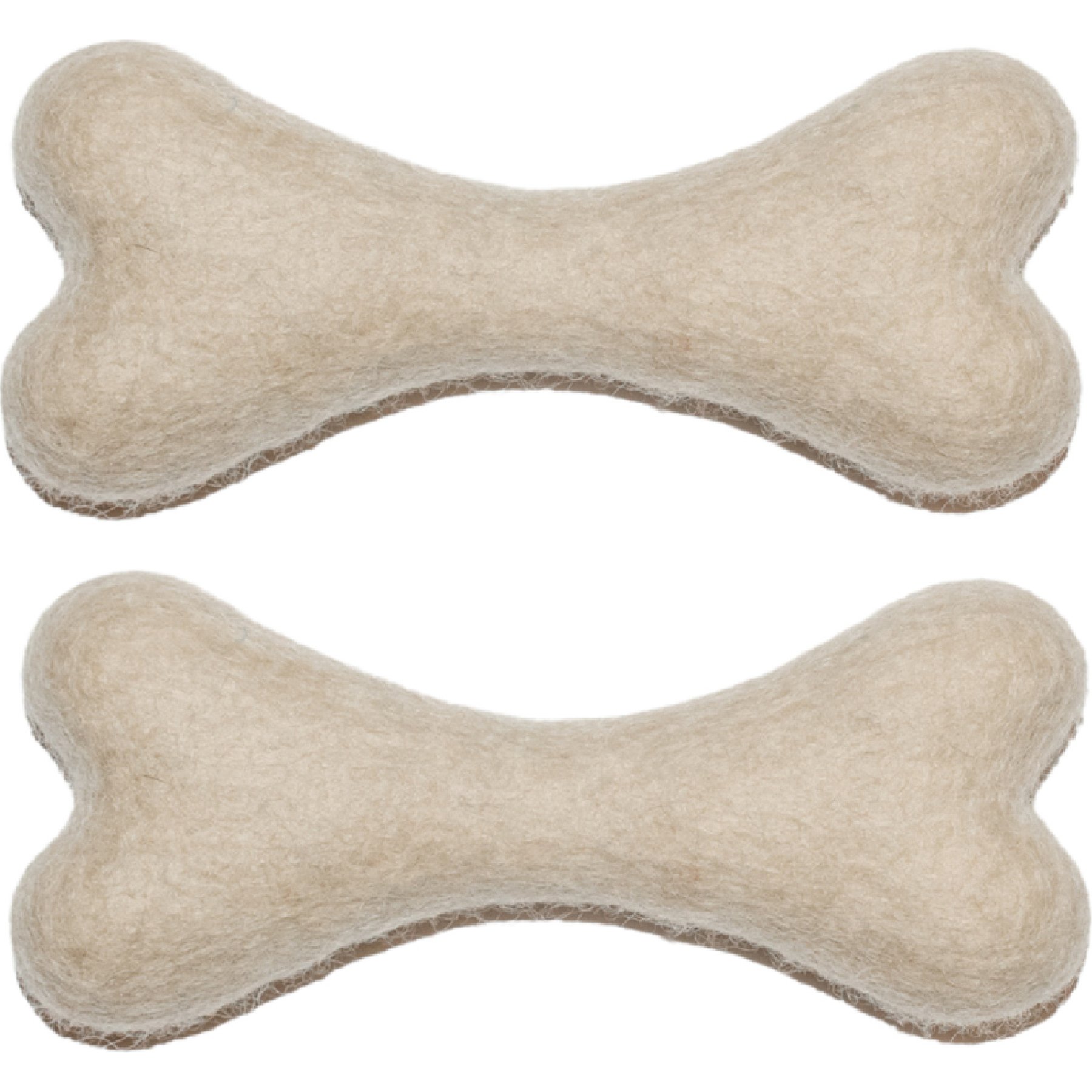 Awoo Felt Toy Bones Dog Toy, bundle of 2, Oat
