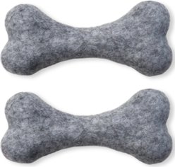 Awoo Felt Toy Bones Dog Toy, bundle of 2, Grey
