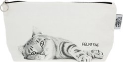 Pavilion Feline Fine Zippered Pouch, Grey/White