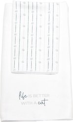 Pavilion Cat Hand Towel Set, Grey/White