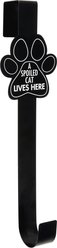 Pavilion Spoiled Cat Metal Wreath Hanger, Black