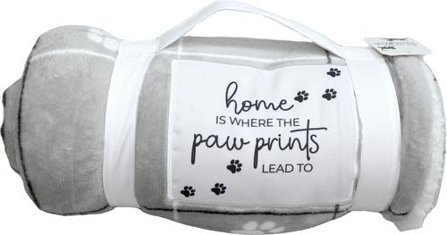 Show full view: Pavilion Pawprints Home Sherpa & Royal Plush Blanket, Grey/White, 50 x 60-in slide 2 of 3