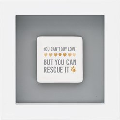 Pavilion Rescue Love Plaque, Grey/White, 4.75-in