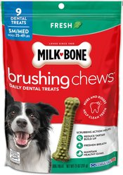 Milk-Bone Brushing Chews Small & Medium Fresh Mint Flavor Daily Dental Dog Treats, 9 count