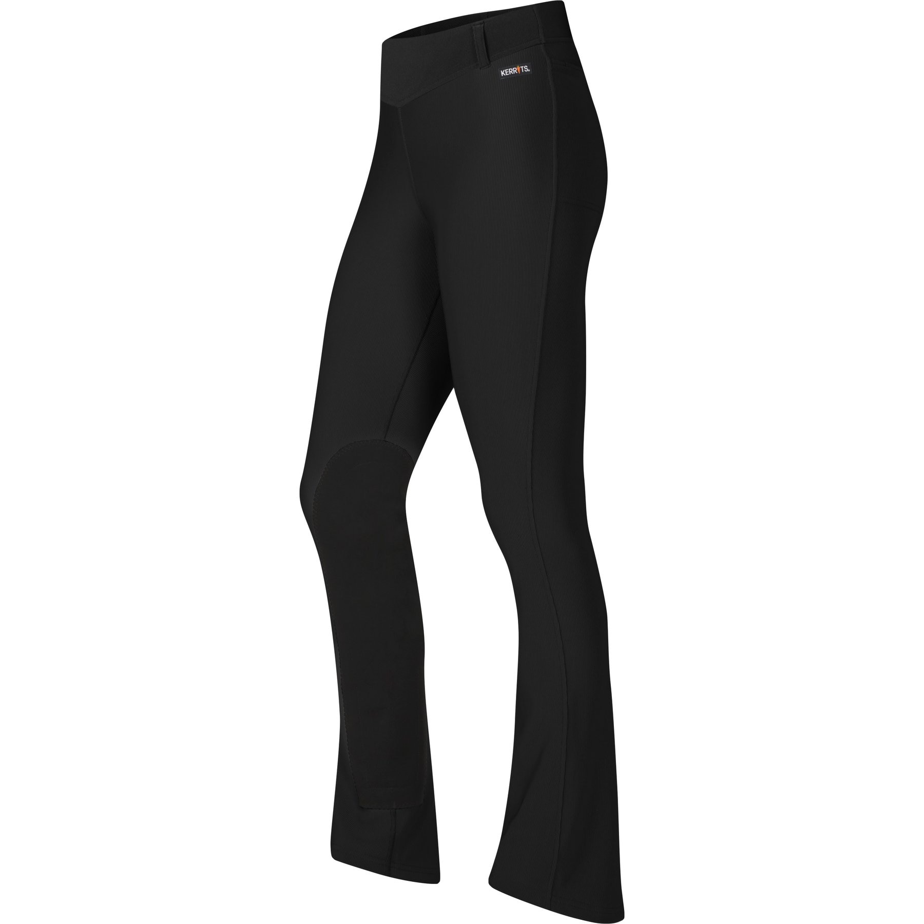 Kerrits Microcord Extended Knee Patch Bootcut Riding Pants, Tall, Black, XX-Large