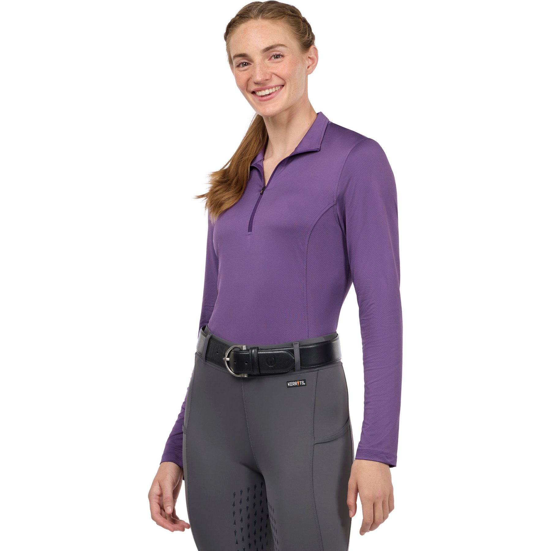Kerrits Ice Fil Lite Long Sleeve Horse Riding Shirt, Purple, XXX-Large