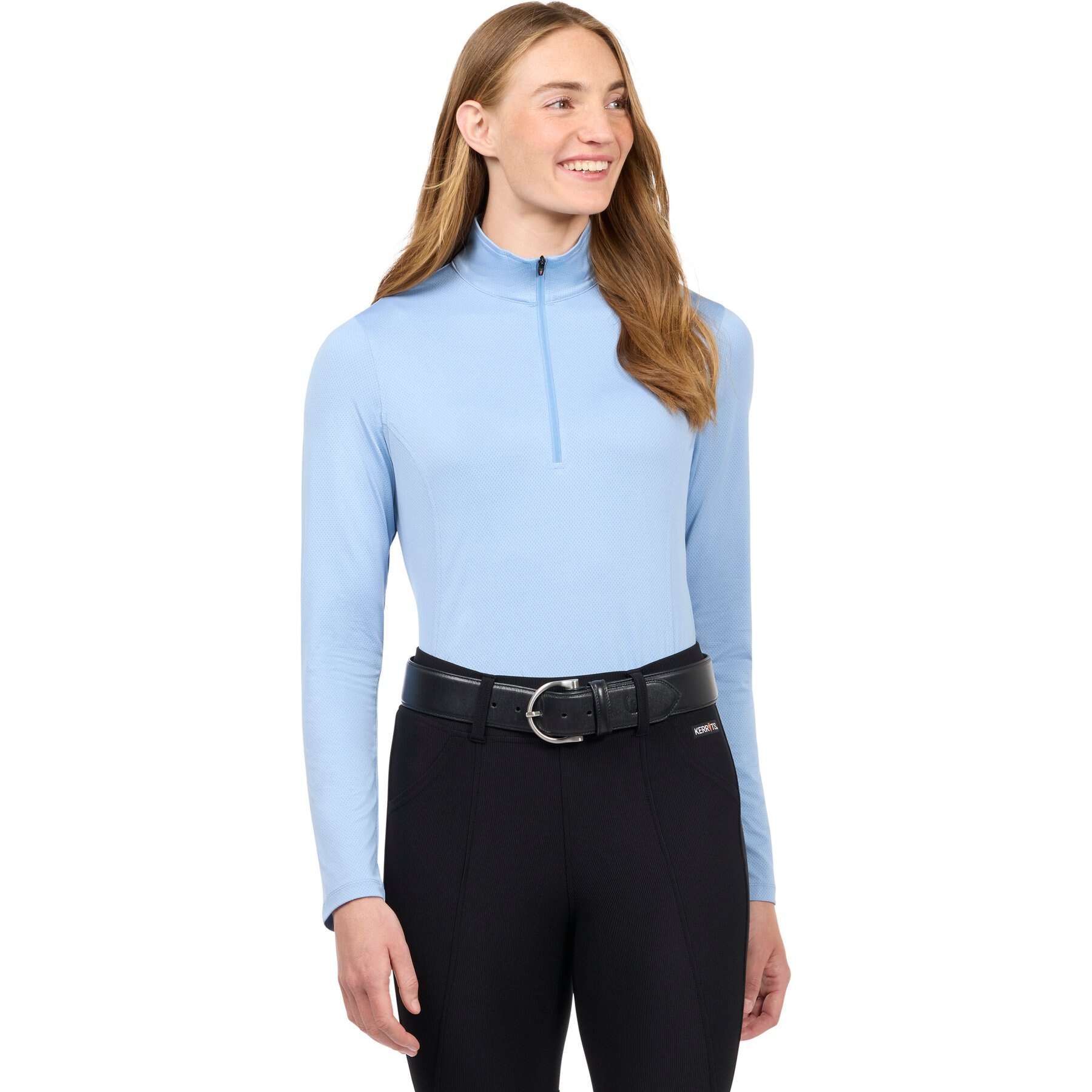 Kerrits Ice Fil Lite Long Sleeve Horse Riding Shirt, Carolina Blue, XX-Large