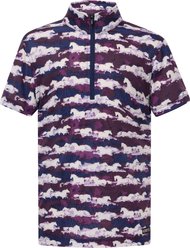 Kerrits Kids Equibreeze Ice Fil Short Sleeve Riding Shirt, Berry Brushstrokes, X-Small