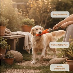 Pata Pal Cotton Canvas & Rope Trainer Tough Squeaky Dog Chew Toy, Orange, 9.5-in slide 2 of 3