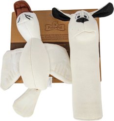 Pata Pal Ducky & Dawgy Tough Squeaky Dog Chew Toy, White, 10-in, 2 count