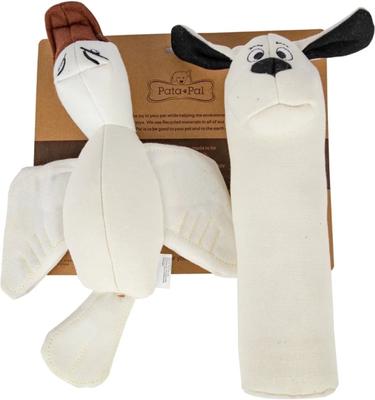 PATA PAL Ducky & Dawgy Tough Squeaky Dog Chew Toy, White, 10-in, 2 count -  Chewy.com
