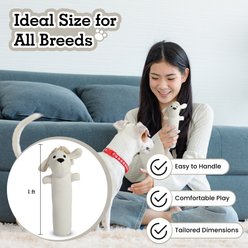 Pata Pal Harry the Hound Tough Squeaky Dog Chew Toy, White, 11-in slide 2 of 5