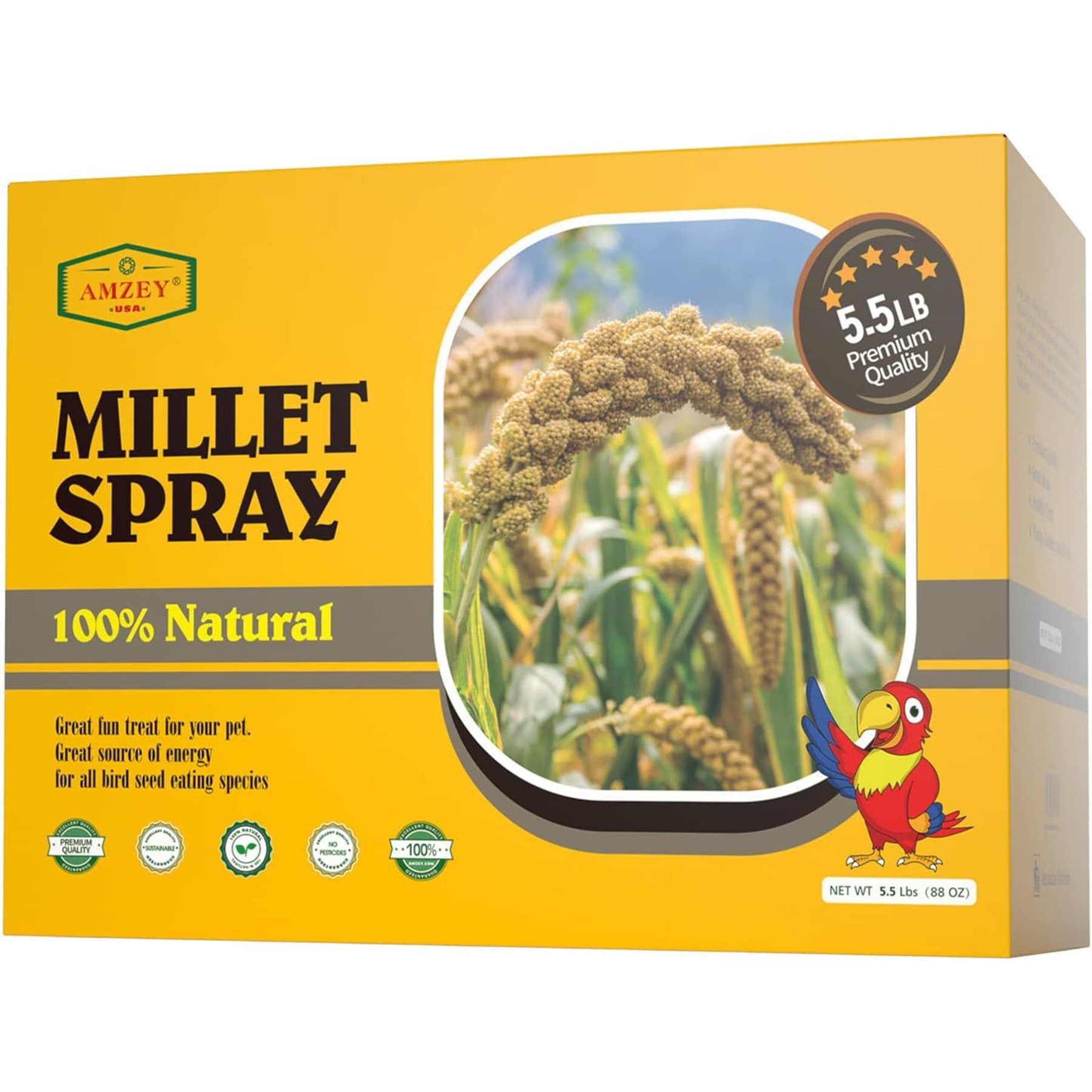 SunnyFarm 100% natural Dried Millet Grain Non-GMO Crumble Bird treat, 5-lb bag