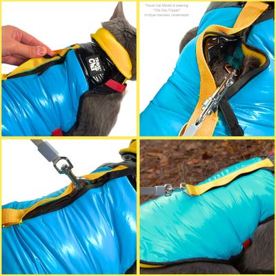 Show full view: Travel Cat The Catagonia Cat Puffer Jacket Harness, Small: 7 to 10-in neck, 13 to 17-in chest slide 8 of 9