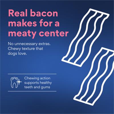 Show full view: Chewy Made Large Stuffed Bone Treats Meaty Middle Made with real Bacon (FORMERLY TRUE ACRE FOODS), 6 count slide 5 of 9