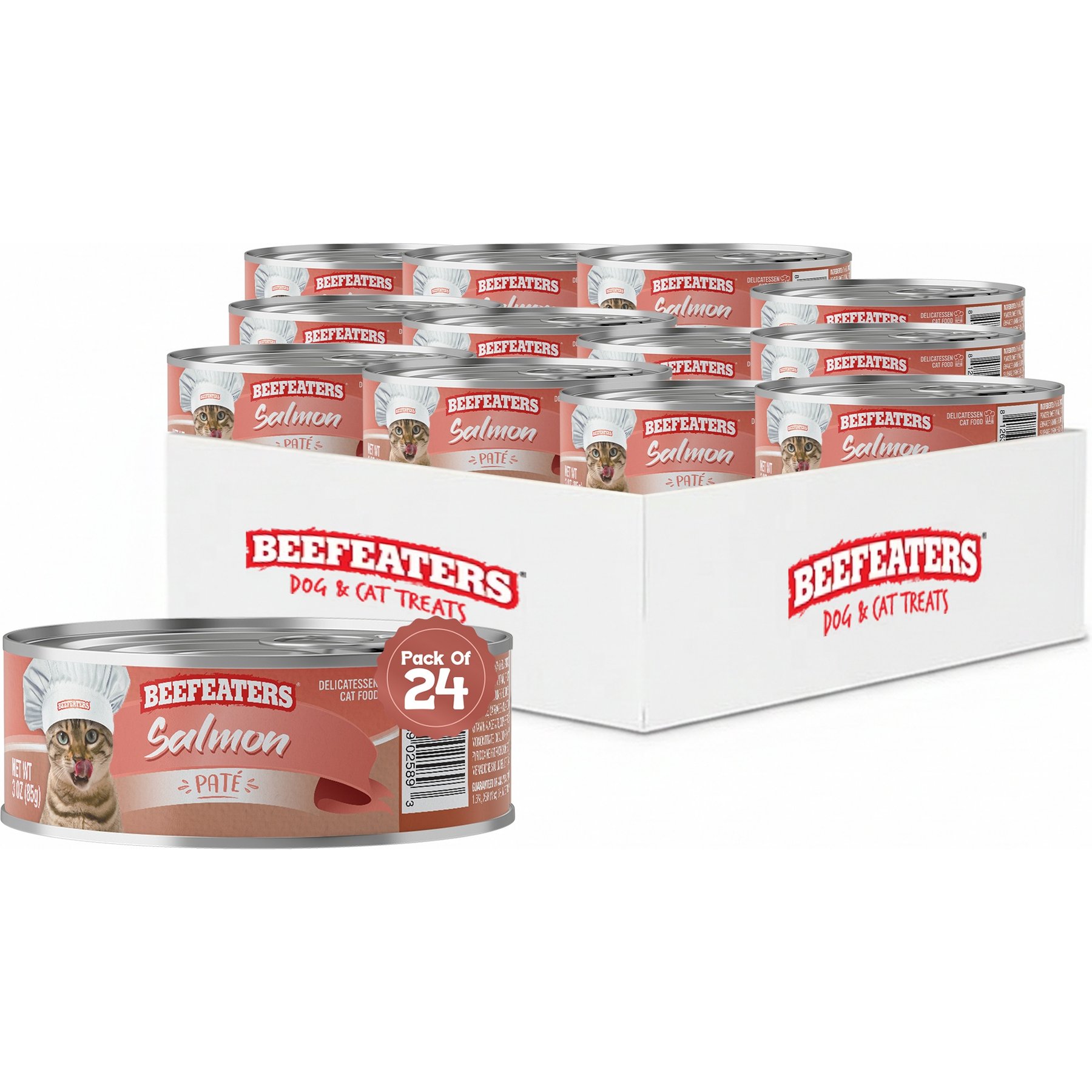 Beefeaters Salmon Pate Wet Cat Food, 3-oz can, case of 24
