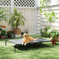 PawHut Elevated Outdoor Breathable Mesh Steel Frame Dog Bed, 59.8 x 37 x 9.1-in, Gray slide 2 of 9