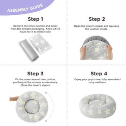 Lesure Calming Cute Modern Plush Jacquard Shaggy Orthopedic Anti-Slip Donut Dog & Cat Bed with Removable Cover, Grey Galaxy, Medium slide 2 of 6