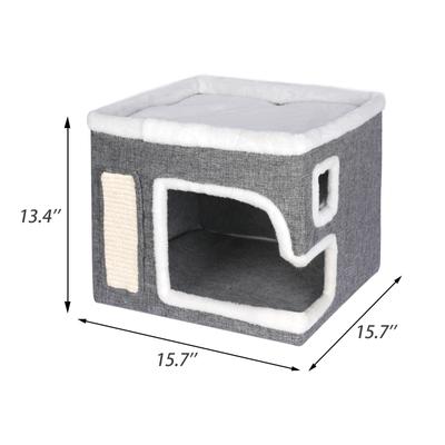 Show full view: Gapzer Foldable Scratch Pad Cat Cave Bed, Grey slide 2 of 9