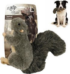 allforpaws Classic Squirrel Squeaky Plush Dog Toy, Dark Gray, Large
