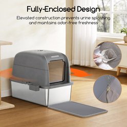 Meowant LB02 Stainless Steel Covered Cat Litter Box slide 2 of 9