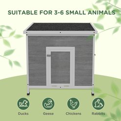 PawHut Wooden Poultry & Small Pet Coop with Openable Roof, Removable Floor, Double Doors & Ramp, 30 x 38 x 30-in slide 2 of 9