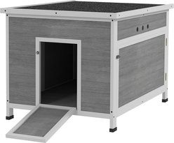 PawHut Wooden Poultry & Small Pet Coop with Openable Roof, Removable Floor, Double Doors & Ramp, 30 x 38 x 30-in