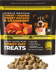 Pup Choice Turkey Day Treats with Sweet Potato, Pumpkin & Cranberry Freeze-Dried Raw Treats for Training & Topping, 5.5-oz bag, 300 count