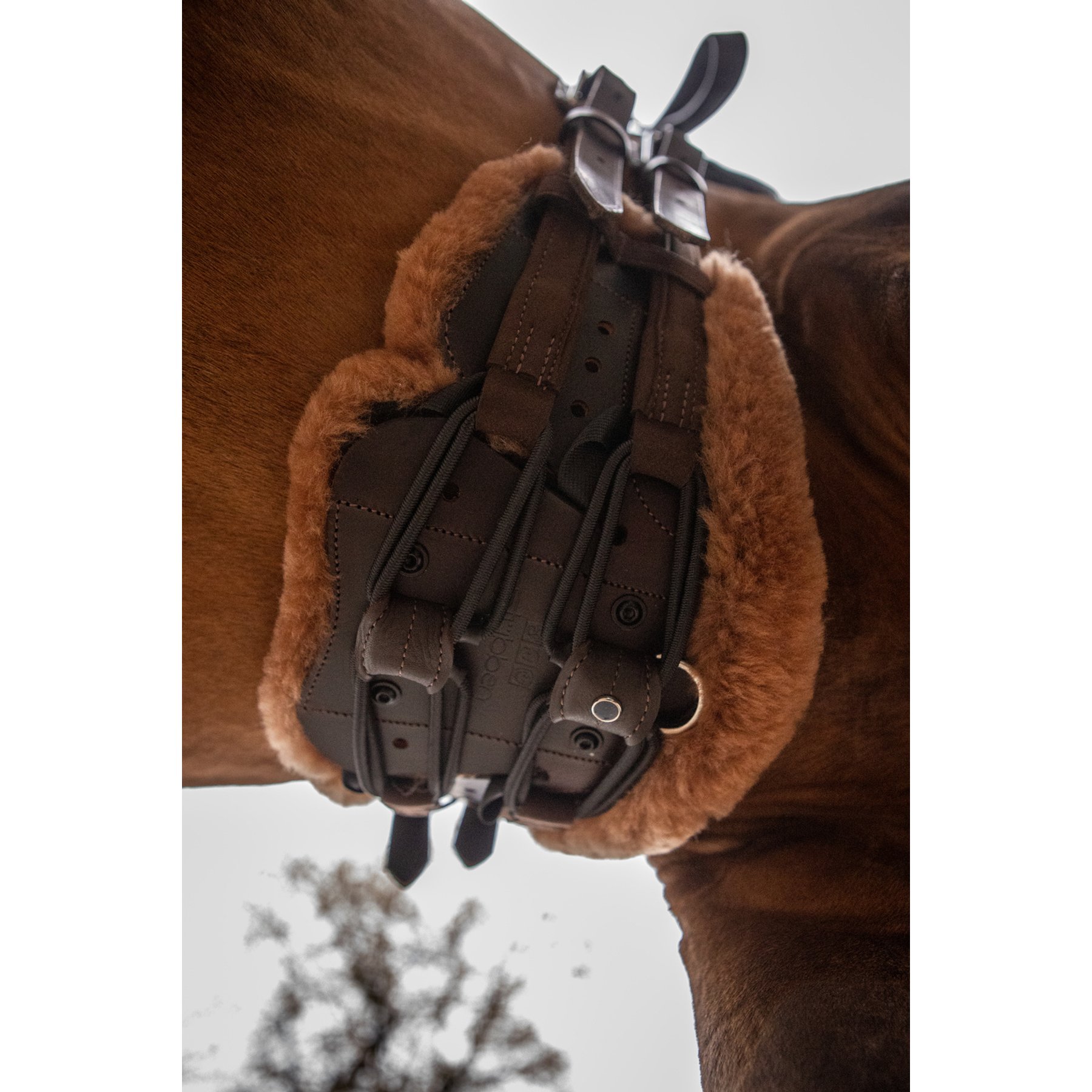 Stubben Equi-Soft Pad Lambskin Horse Girth, Ebony/Brown, 20-in
